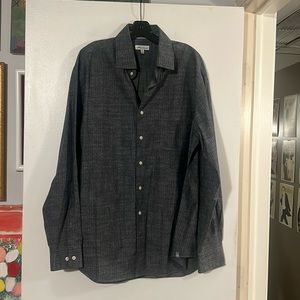 Peter Millar mens shades of gray long sleeve shirt. 100% cotton